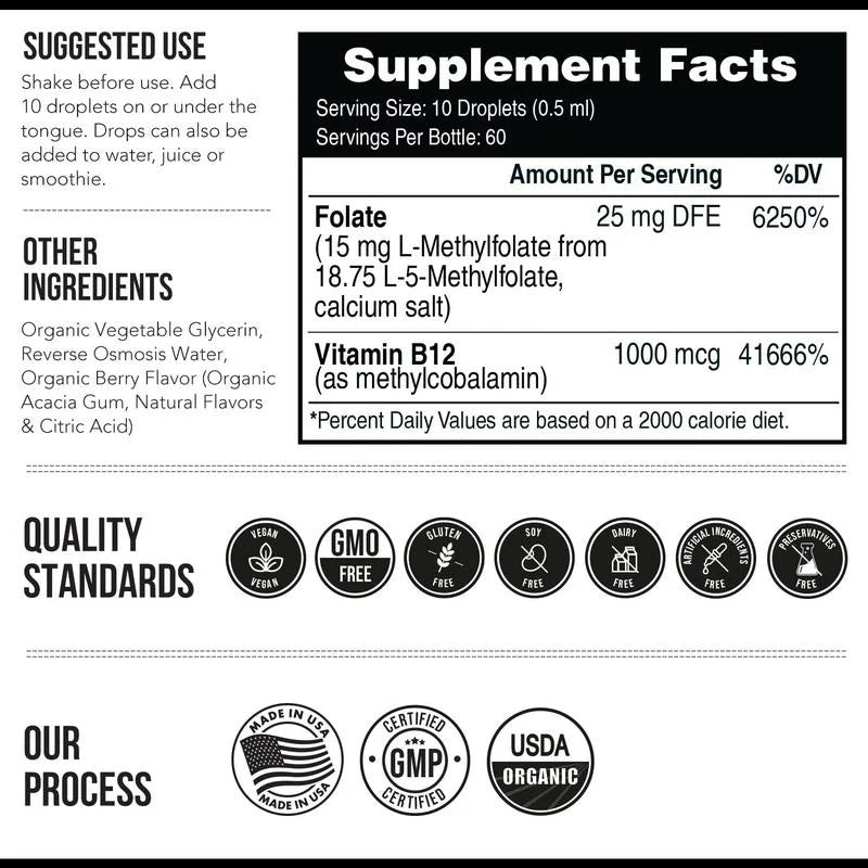 L-Methyl Folate + Methyl B12 | The Drops That Awaken Your Mind and Mood